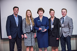 Mark Wells, Elizabeth Garner, Hope Williams, Molly-Kate Garner, and Joseph Madsen at NCICU Ethics Bowl