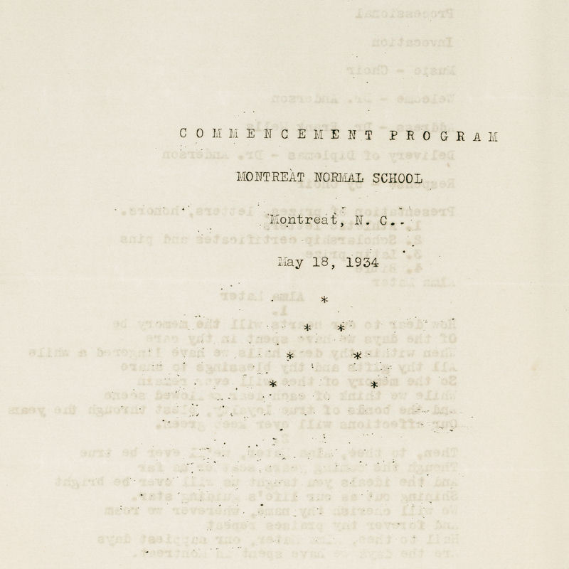 1934 Commencement Program
