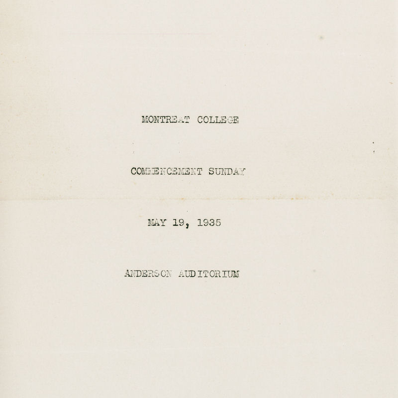 1935 Commencement Program