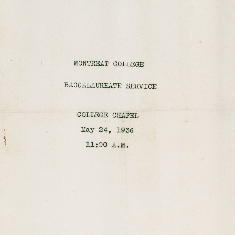 1936 Commencement Program