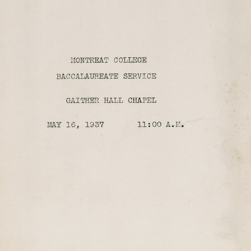 1937 Commencement Program
