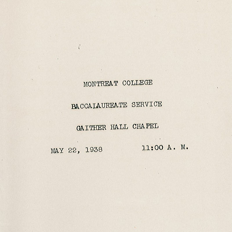 May 22, 1938 Commencement Program