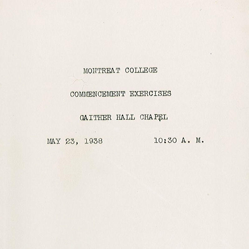 May 23, 1938 Commencement Program
