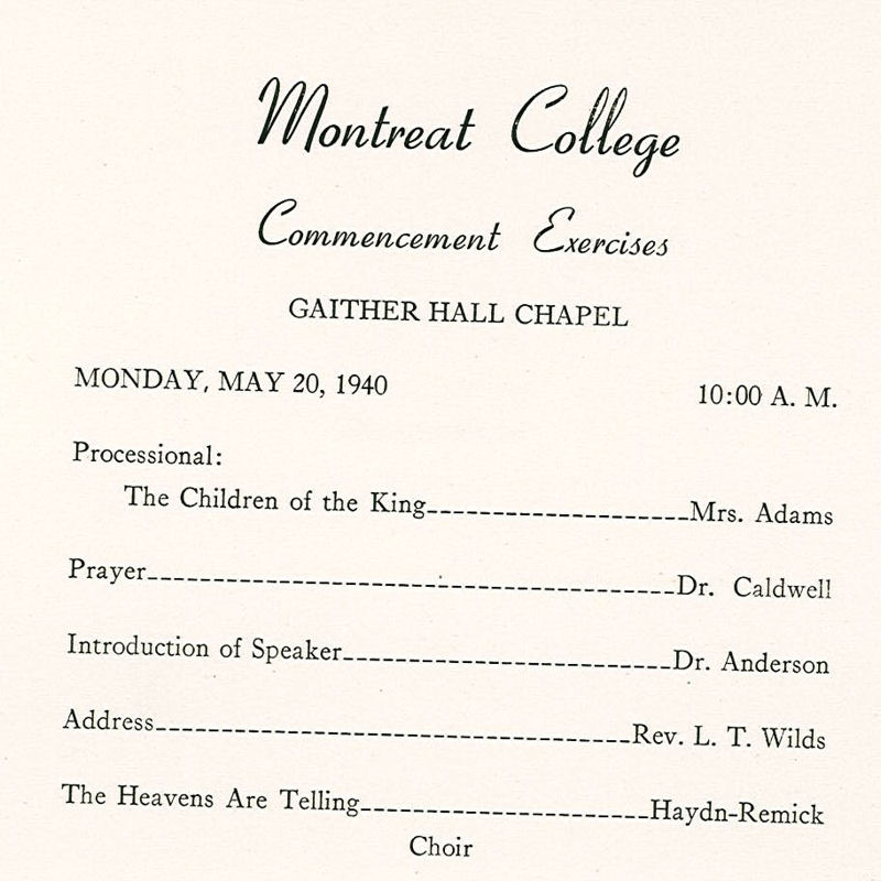 May 20, 1940 Commencement Program