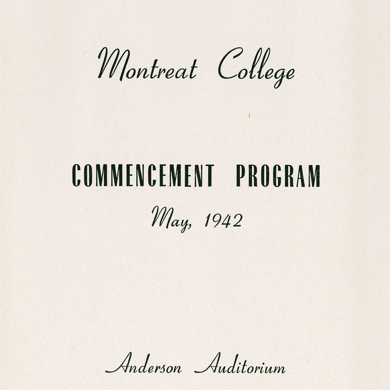 1942 Commencement Program