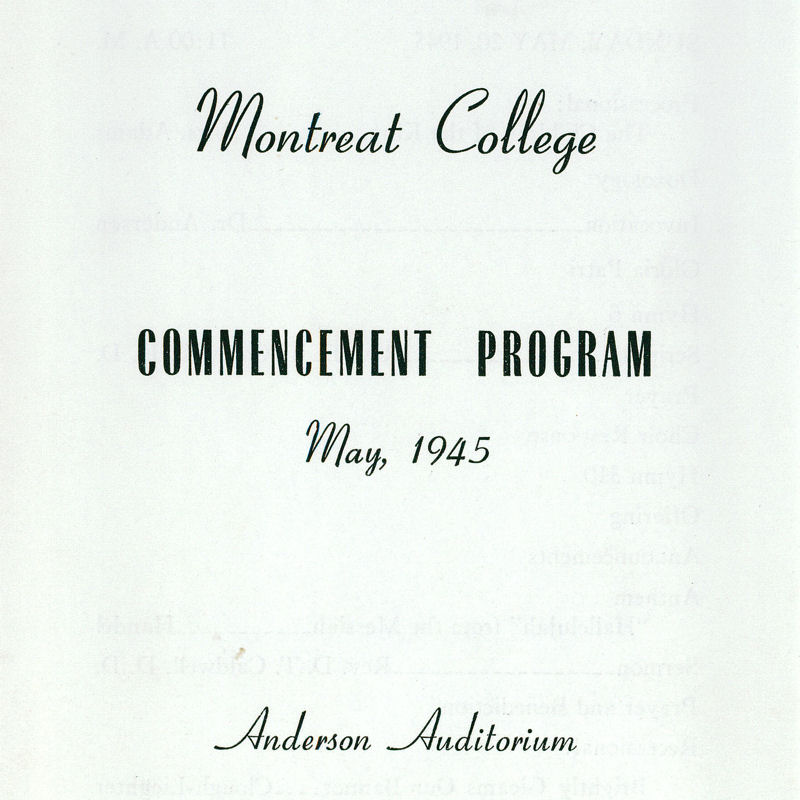 1945 Commencement Program