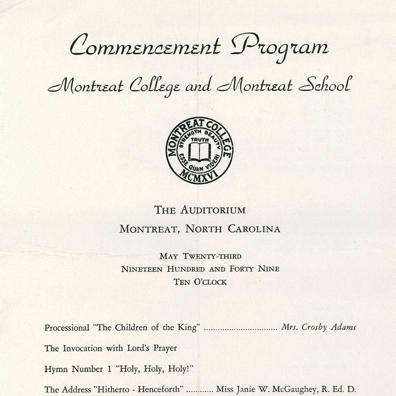 1949 Commencement Program