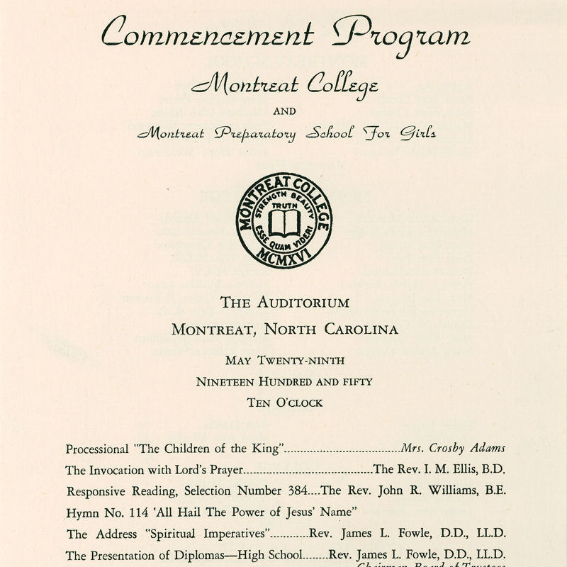 May 29, 1950 Commencement Program