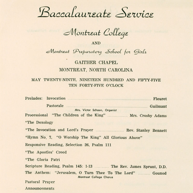 1955 Commencement Program
