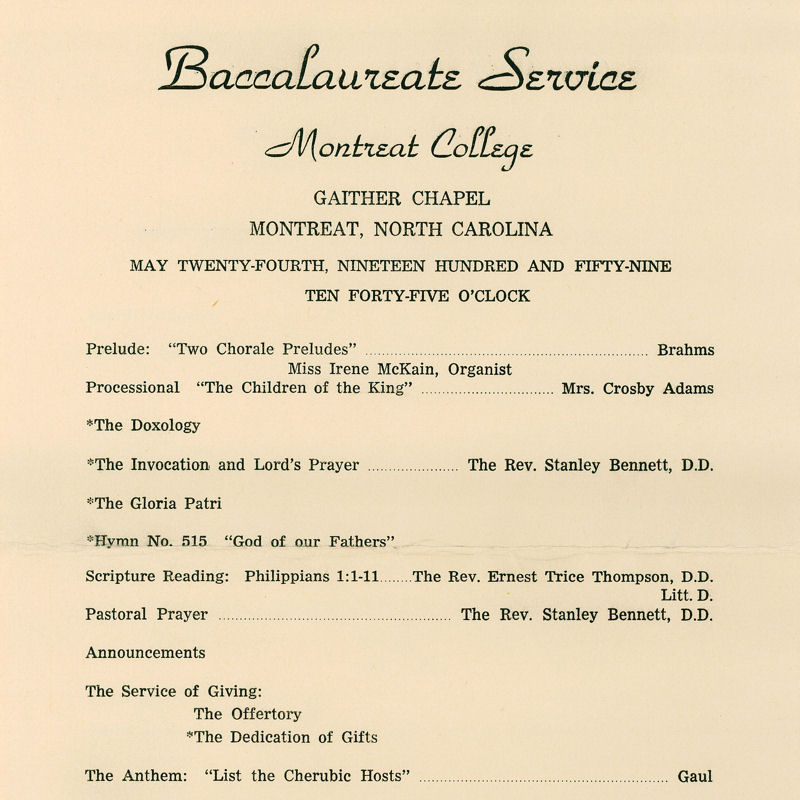 May 24, 1959 Commencement Program