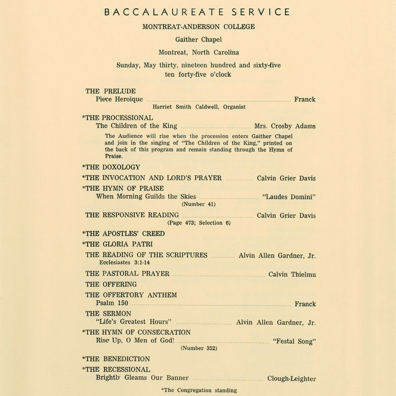 1965 Commencement Program