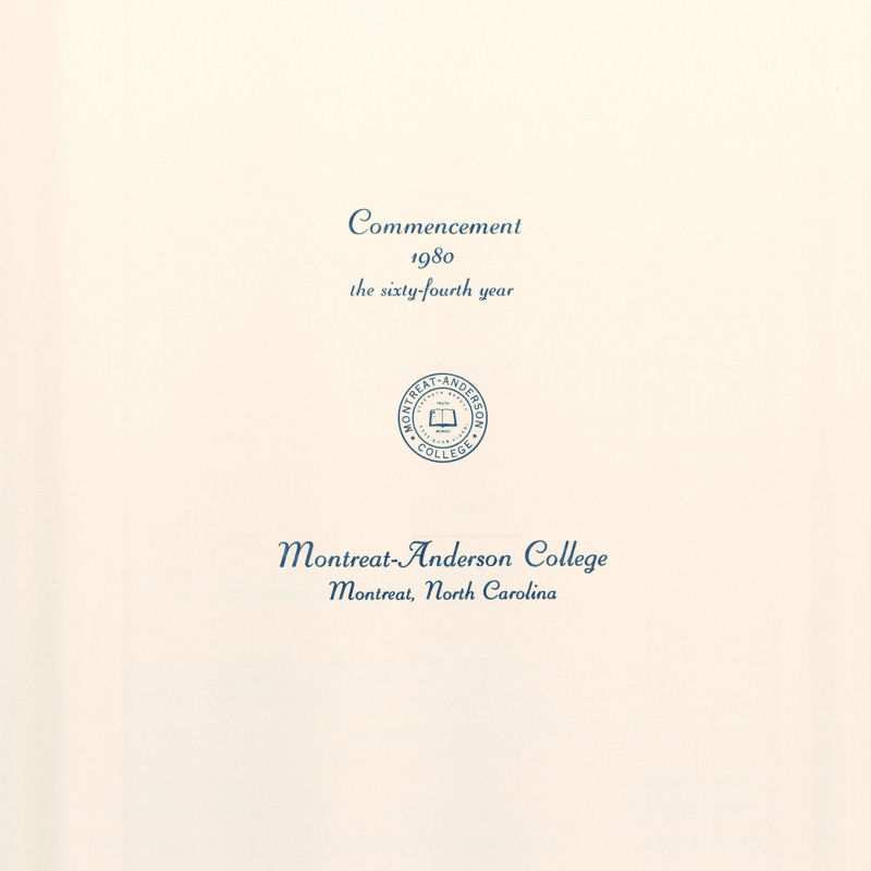 1980 Commencement Program