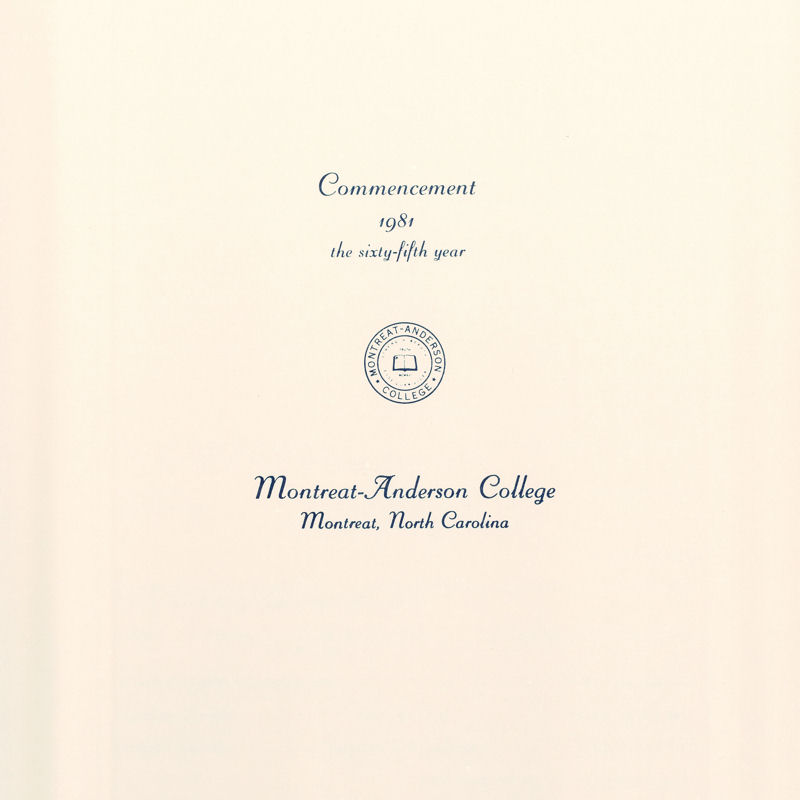 1981 Commencement Program