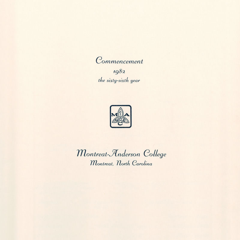 1982 Commencement Program
