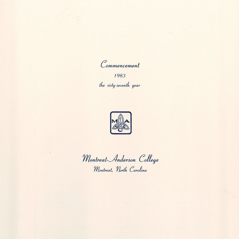 1983 Commencement Program