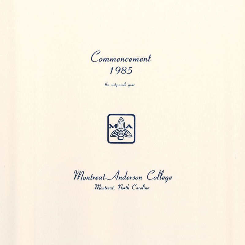 1985 Commencement Program