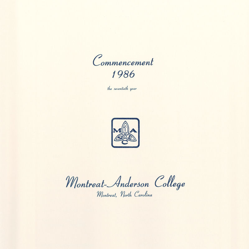 1986 Commencement Program