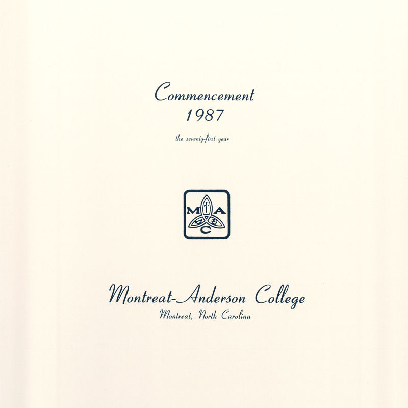 1987 Commencement Program