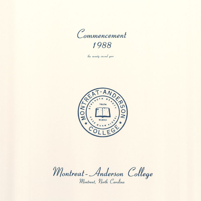 1988 Commencement Program