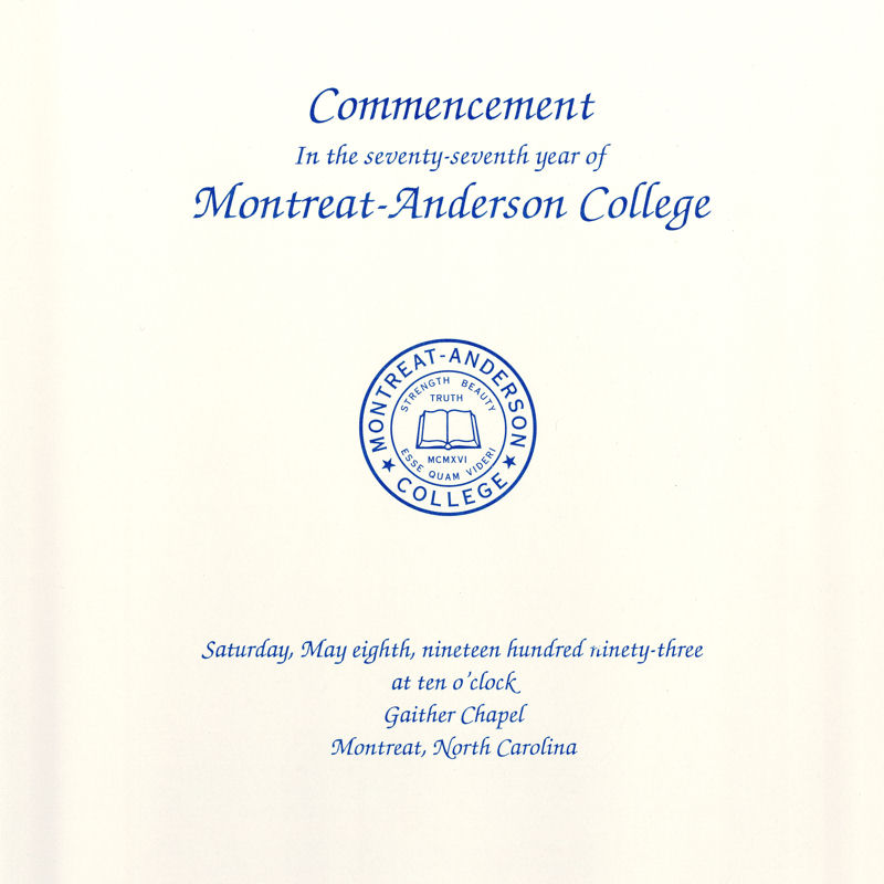 1993 Commencement Program