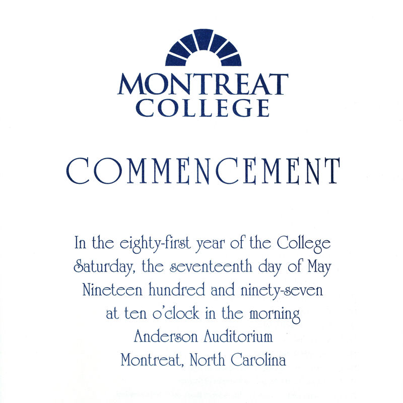 1997 Commencement Program