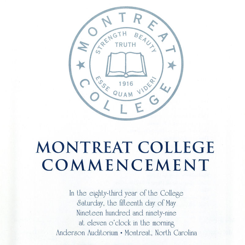 1999 Commencement Program