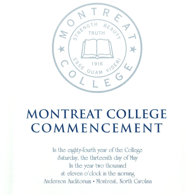 2000 Commencement Program