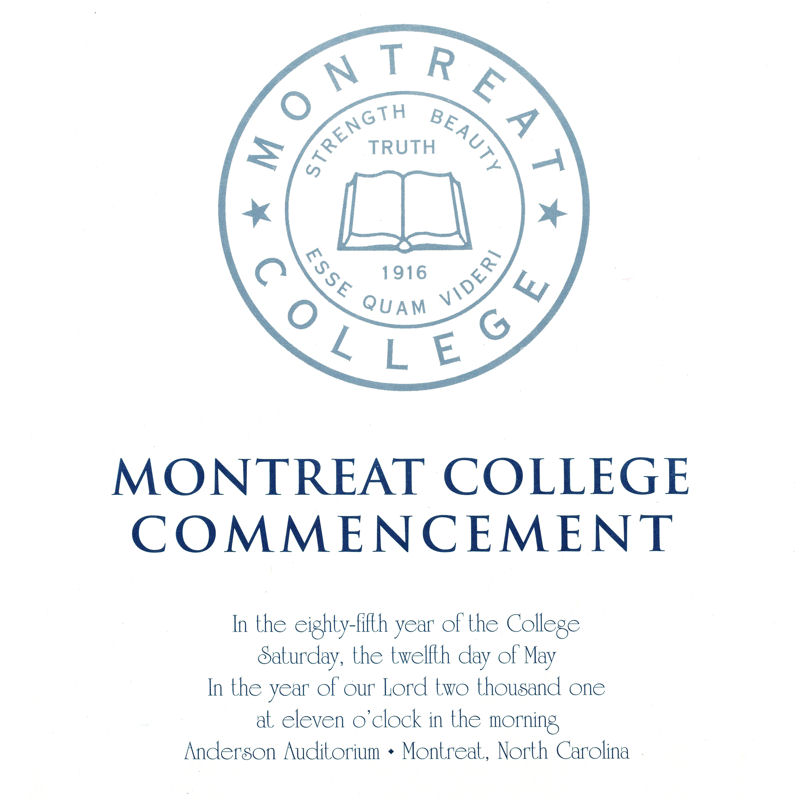 2001 Commencement Program
