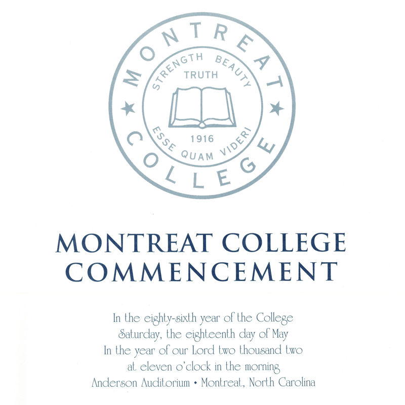 2002 Commencement Program