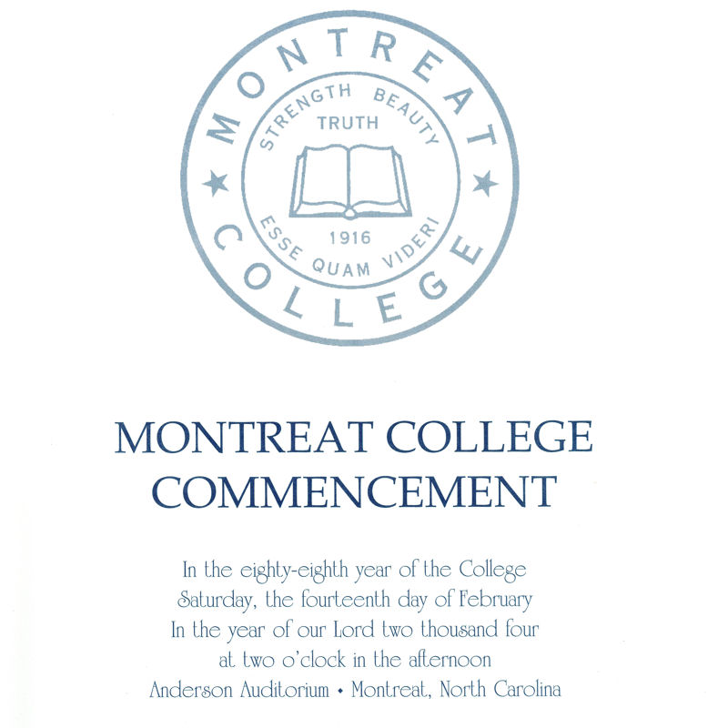 February 2004 Commencement Program
