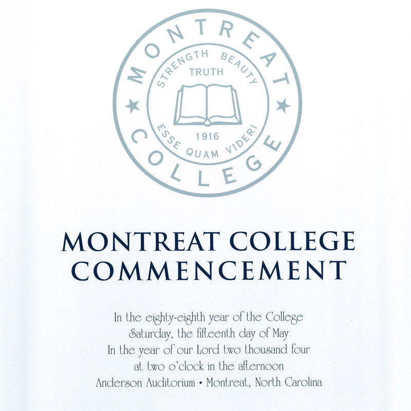 May 2004 Commencement Program
