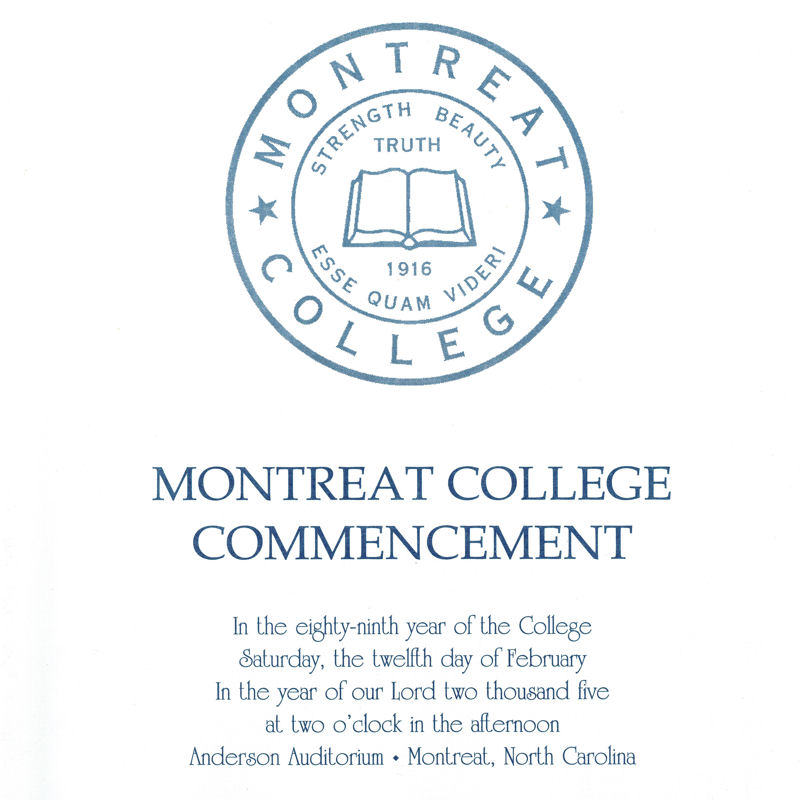 February 2005 Commencement Program