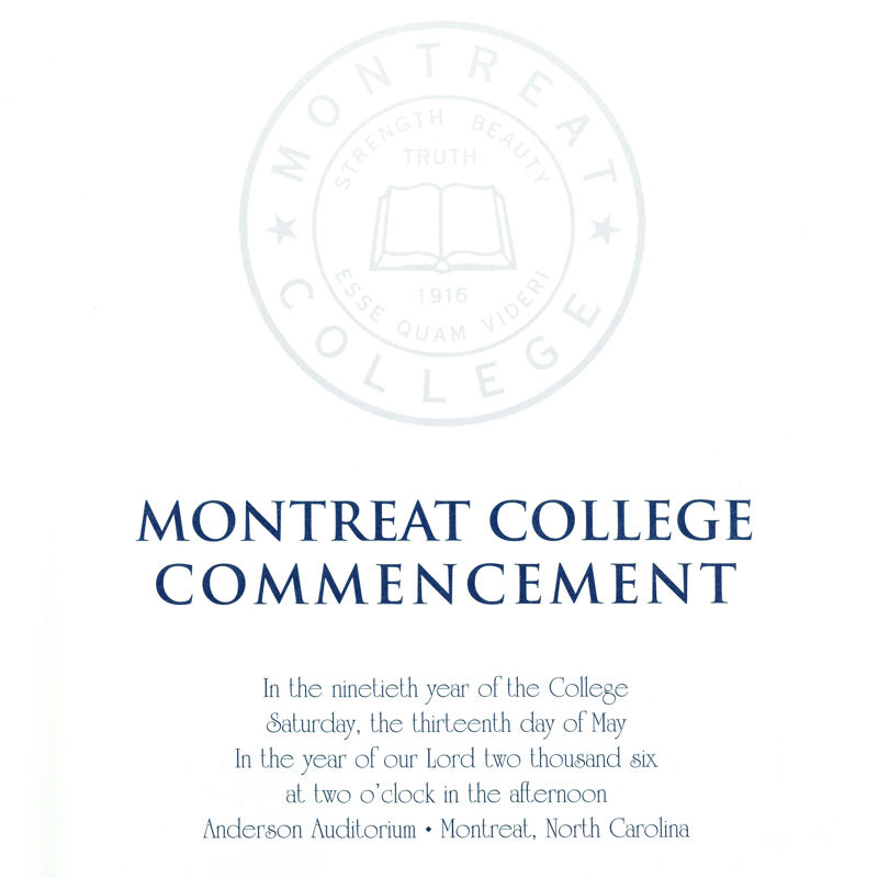 May 2006 Commencement Program