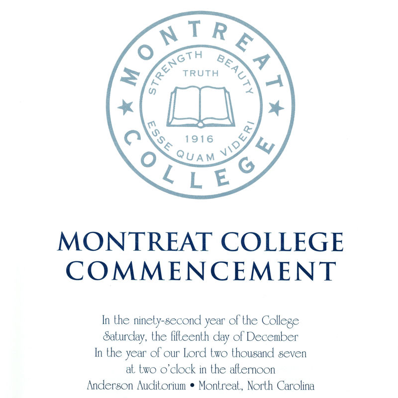 December 2007 Commencement Program
