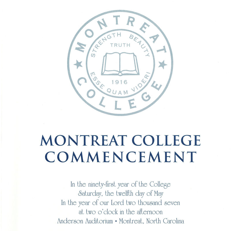 May 2007 Commencement Program