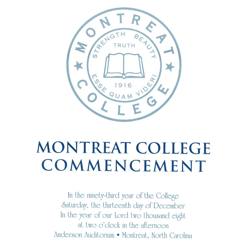 December 2008 Commencement Program