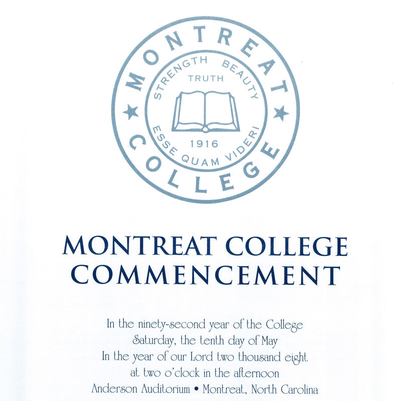 May 2008 Commencement Program