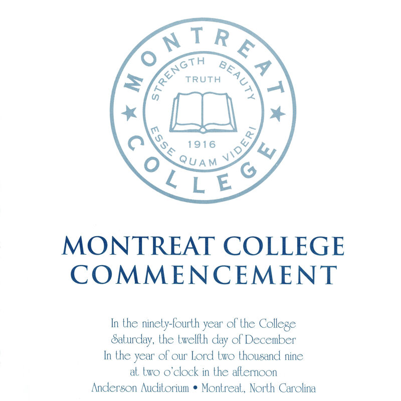 December 2009 Commencement Program