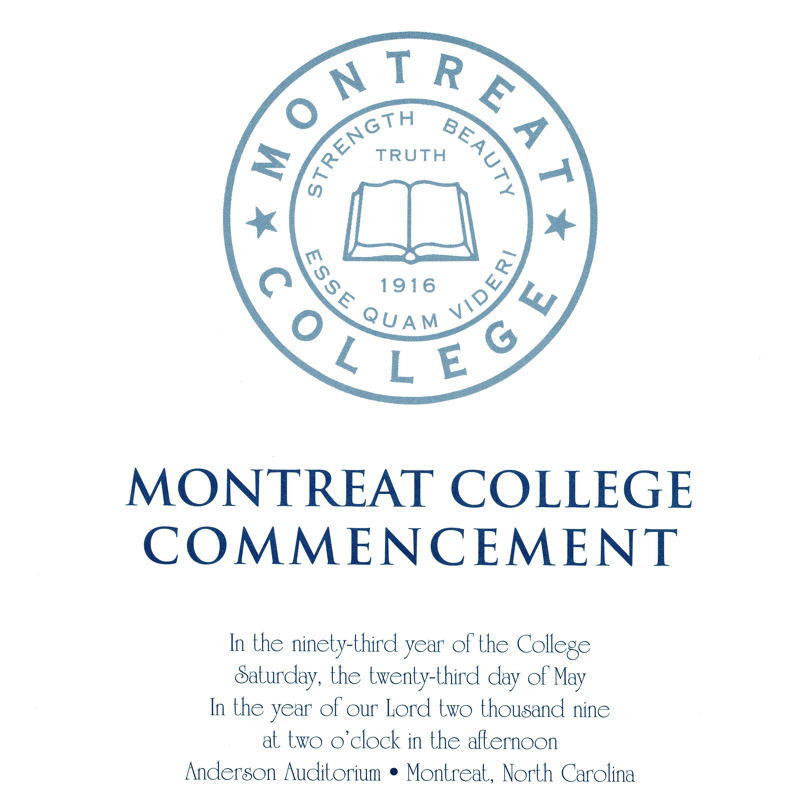 May 2009 Commencement Program