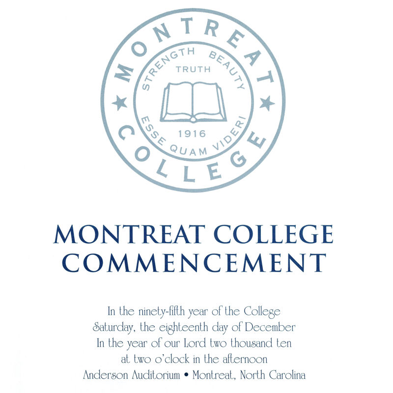 December 2010 Commencement Program