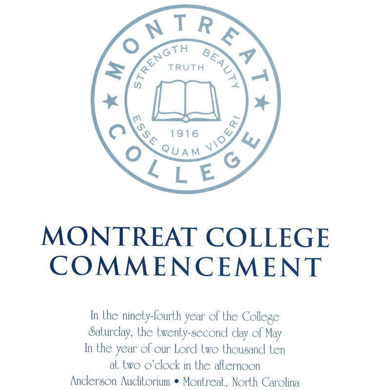 May 2010 Commencement Program