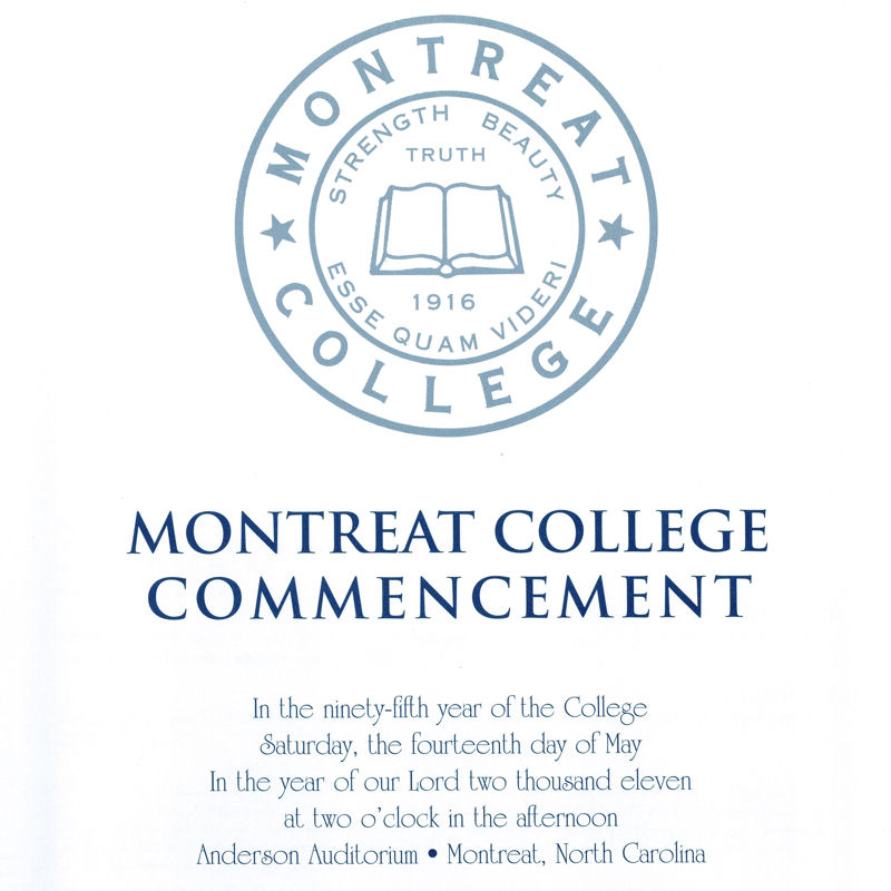May 2011 Commencement Program