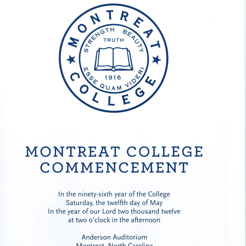 May 2012 Commencement Program