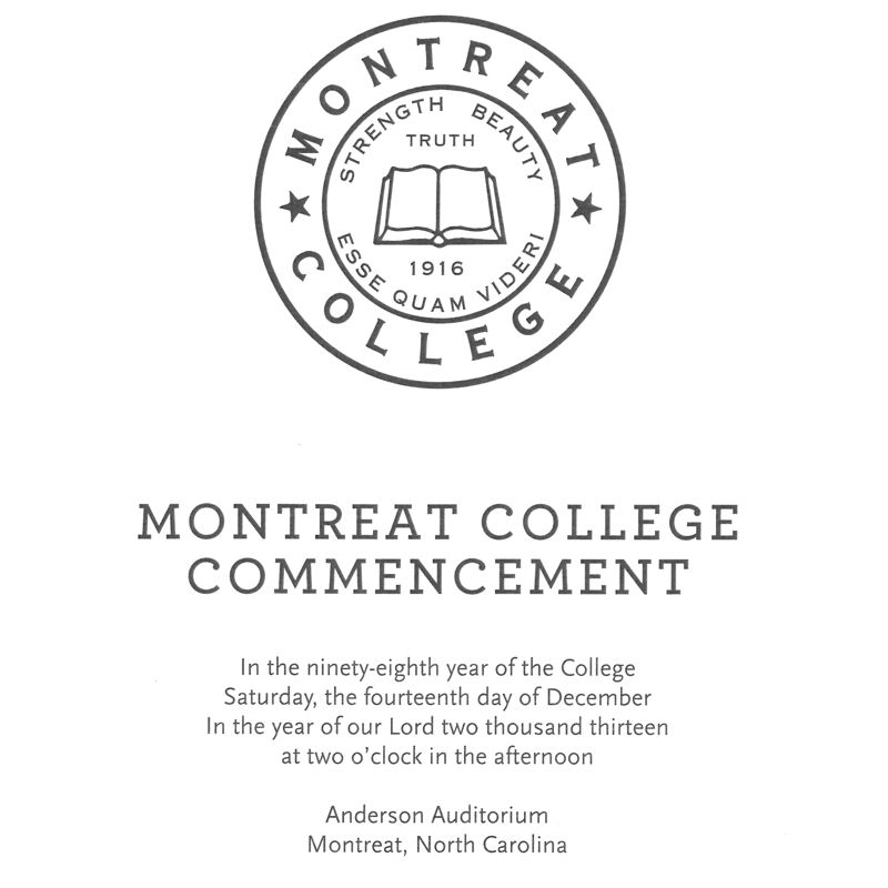 December 2013 Commencement Program