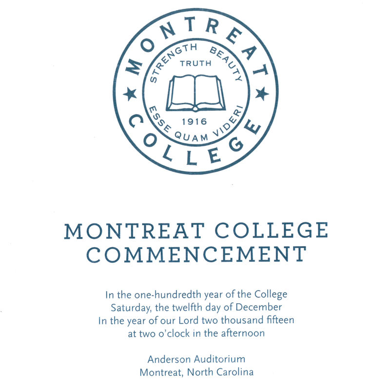 December 2015 Commencement Program