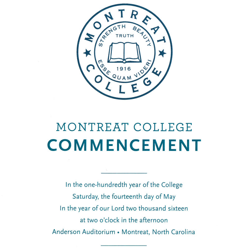 May 2016 Commencement Program