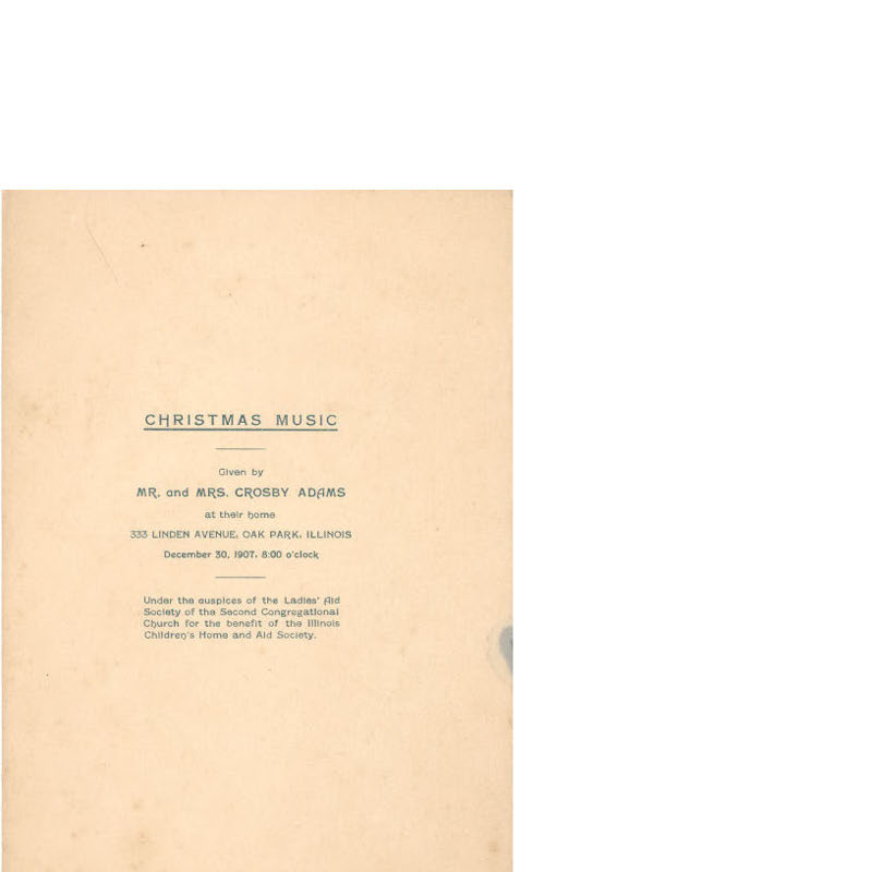Christmas Music Program, 1907