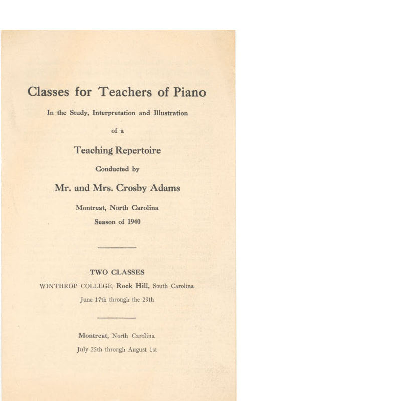 Classes for Teachers of Piano
