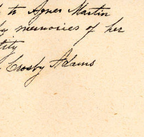 Inscription on Photograph of Mrs. Crosby Adams