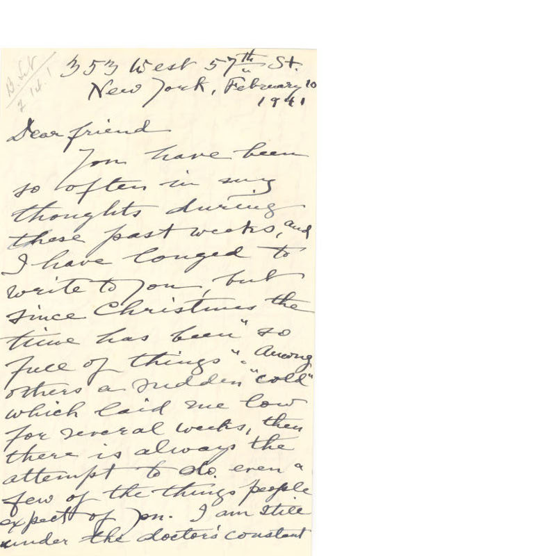 Letter to Mrs. Crosby Adams from Mrs. H.H.A. Beach